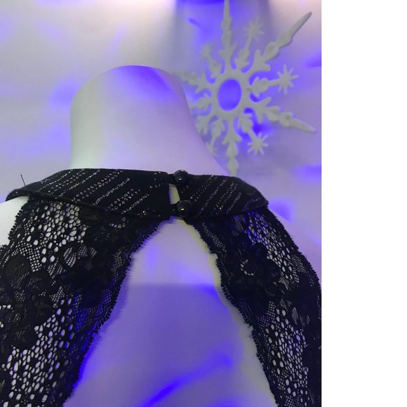 Le Chateau Black stretchy shiny sparkle rainbow metallic open back dress NWT - Picture 6 of 7